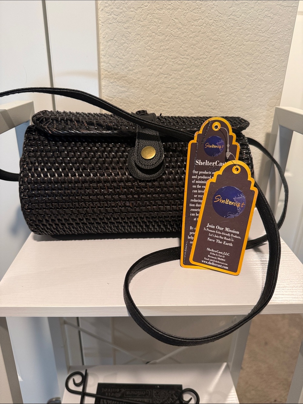 Whimsical Rattan Crossbody Bag